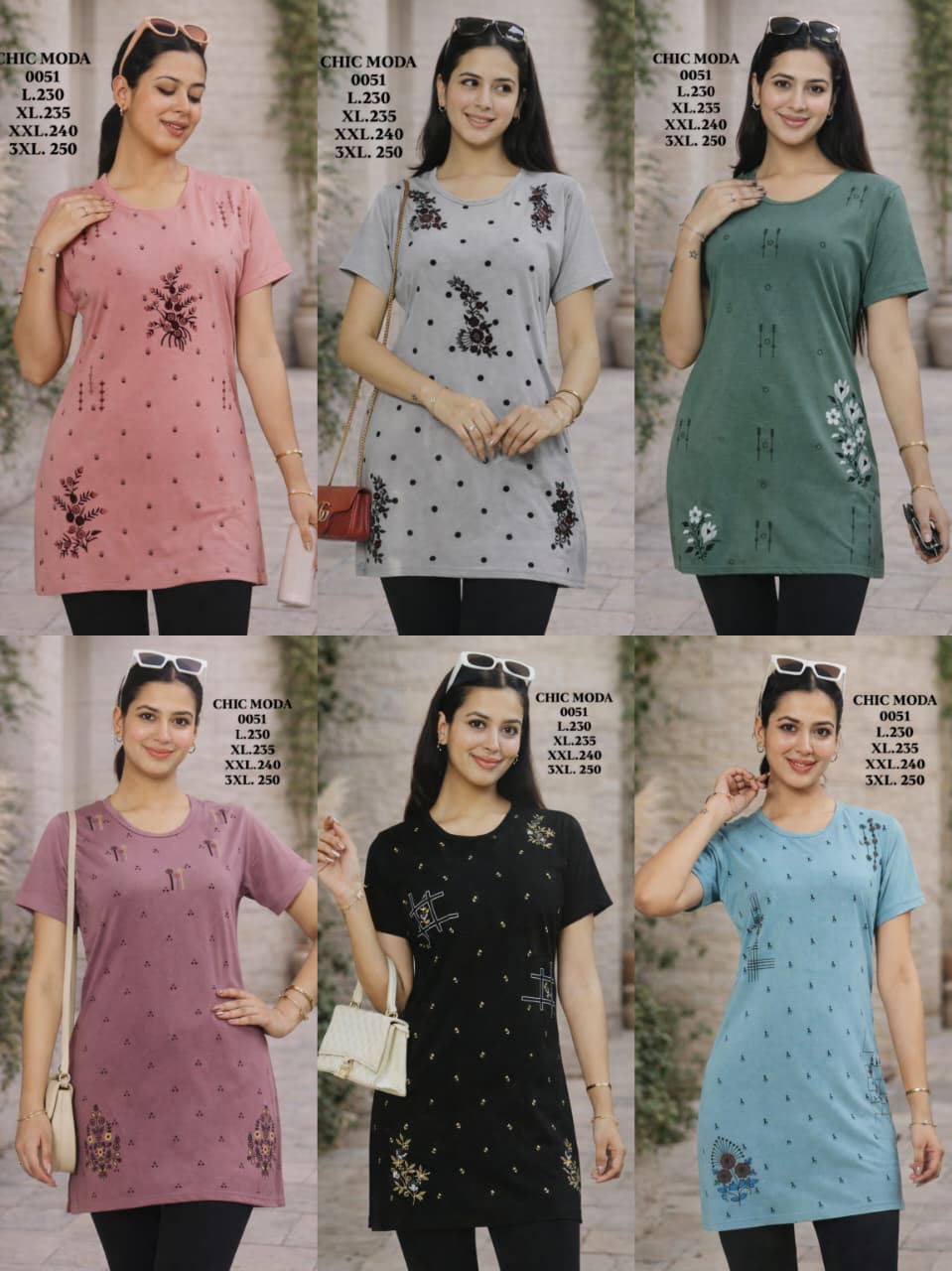 CHIC MODA-LONG TOP-0051