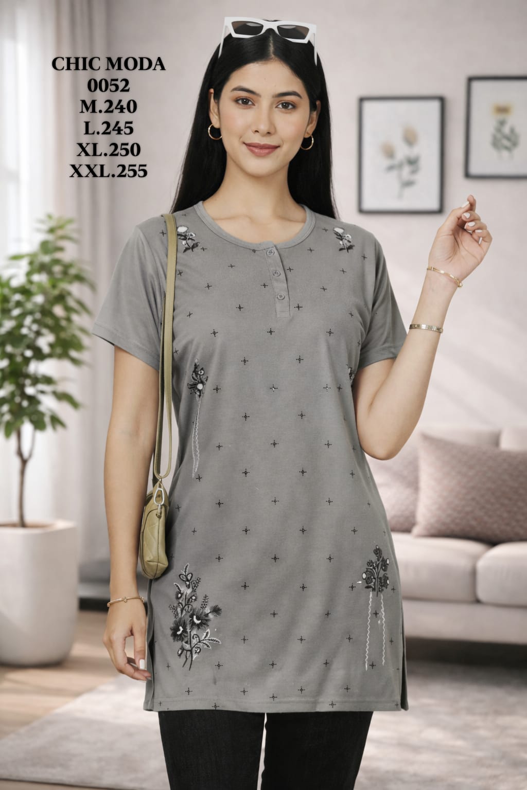 CHIC MODA-LONG TOP-0052