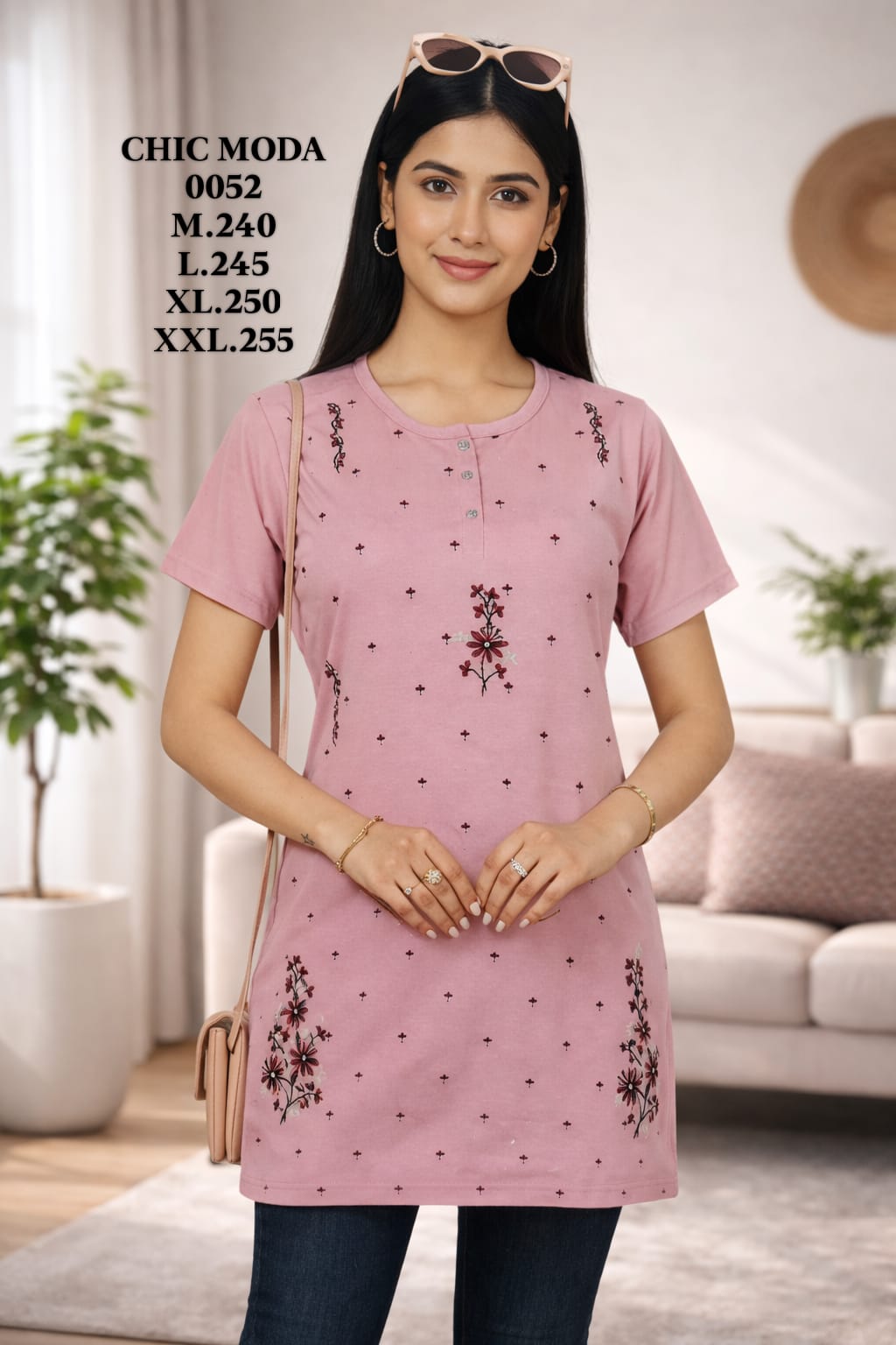 CHIC MODA-LONG TOP-0052