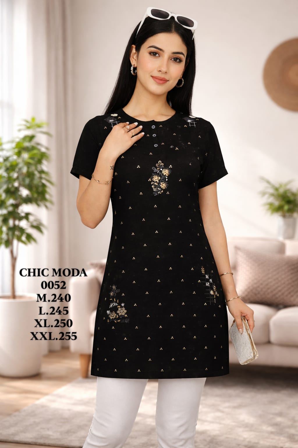 CHIC MODA-LONG TOP-0052