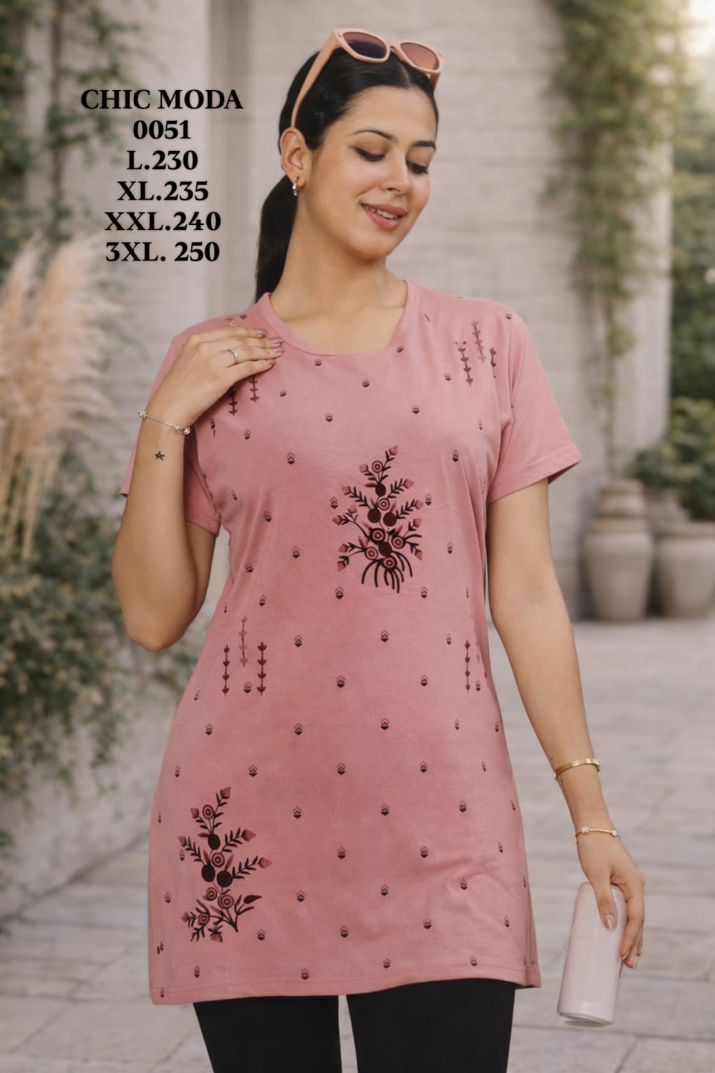 CHIC MODA-LONG TOP-0051