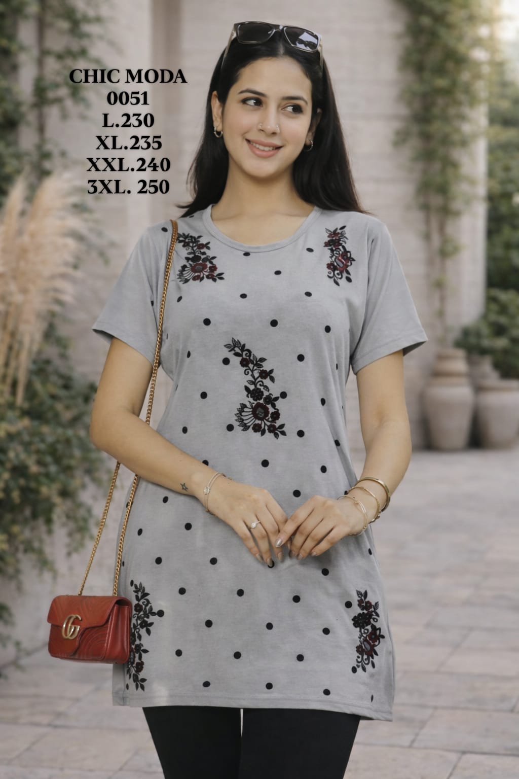 CHIC MODA-LONG TOP-0051