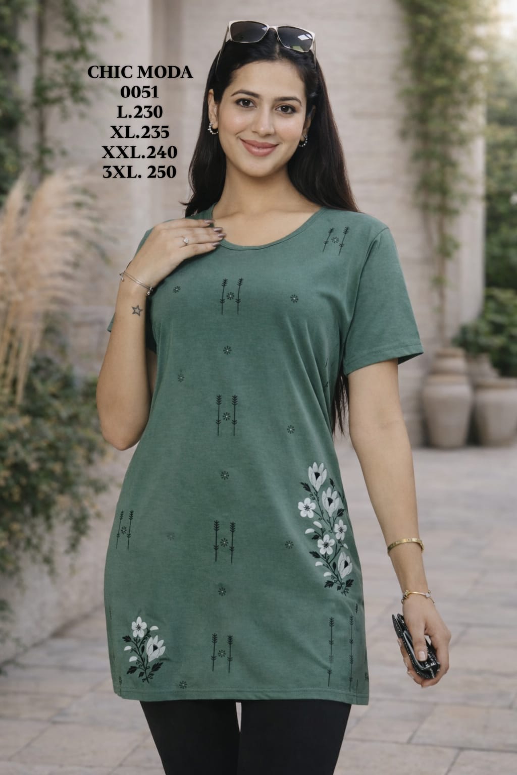 CHIC MODA-LONG TOP-0051